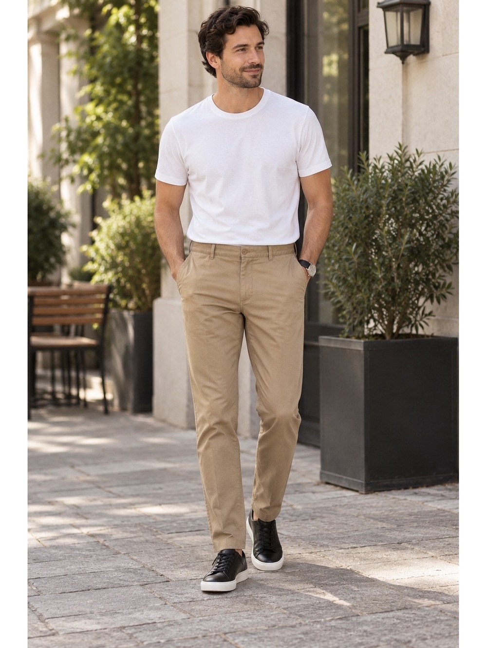 J.Crew Classic Fit Khaki Pants 40W 100% Cotton Beige Casual Trousers